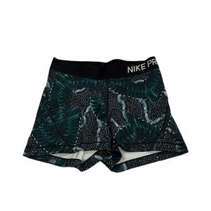 Nike Pro Green Blue Patterned 2.5" Spandex